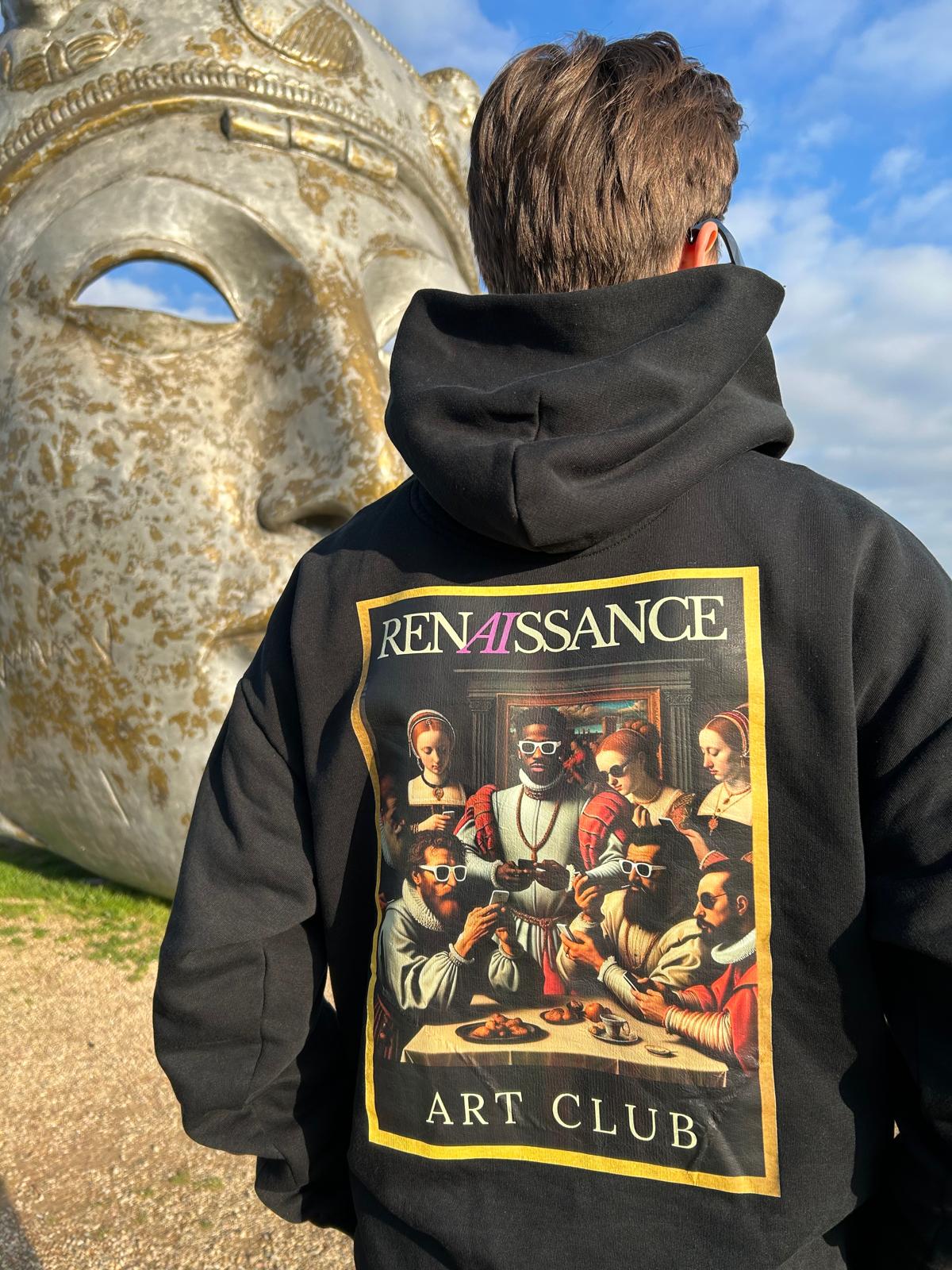 Renaissance Art Club hoodie, hoogwaardige materialen, beschikbaar in verschillende maten en kleuren.
